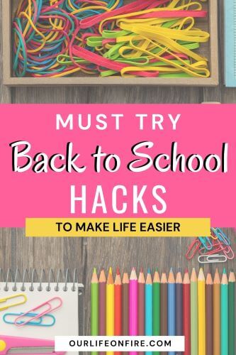 School supplies - paper clips, colored pencils and a note book